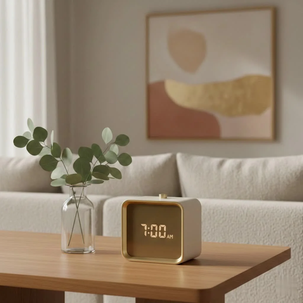 Wake up light alarm clock simulating a sunrise