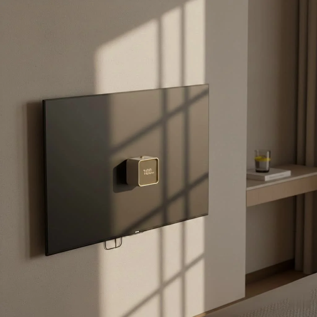 Alarm clock with a bright digital display and a large snooze button