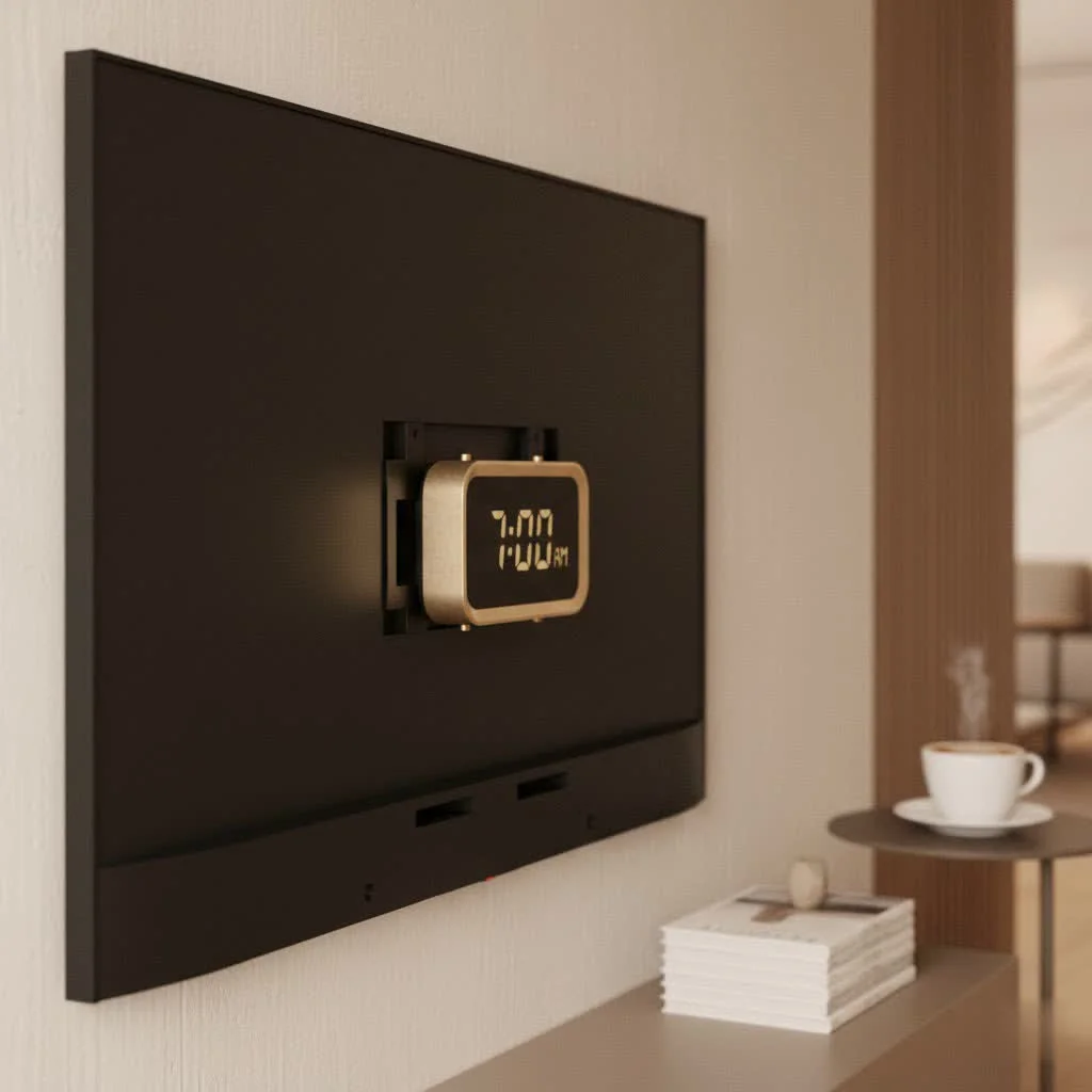 Deaf person alarm clock with a bed shaker and bright display