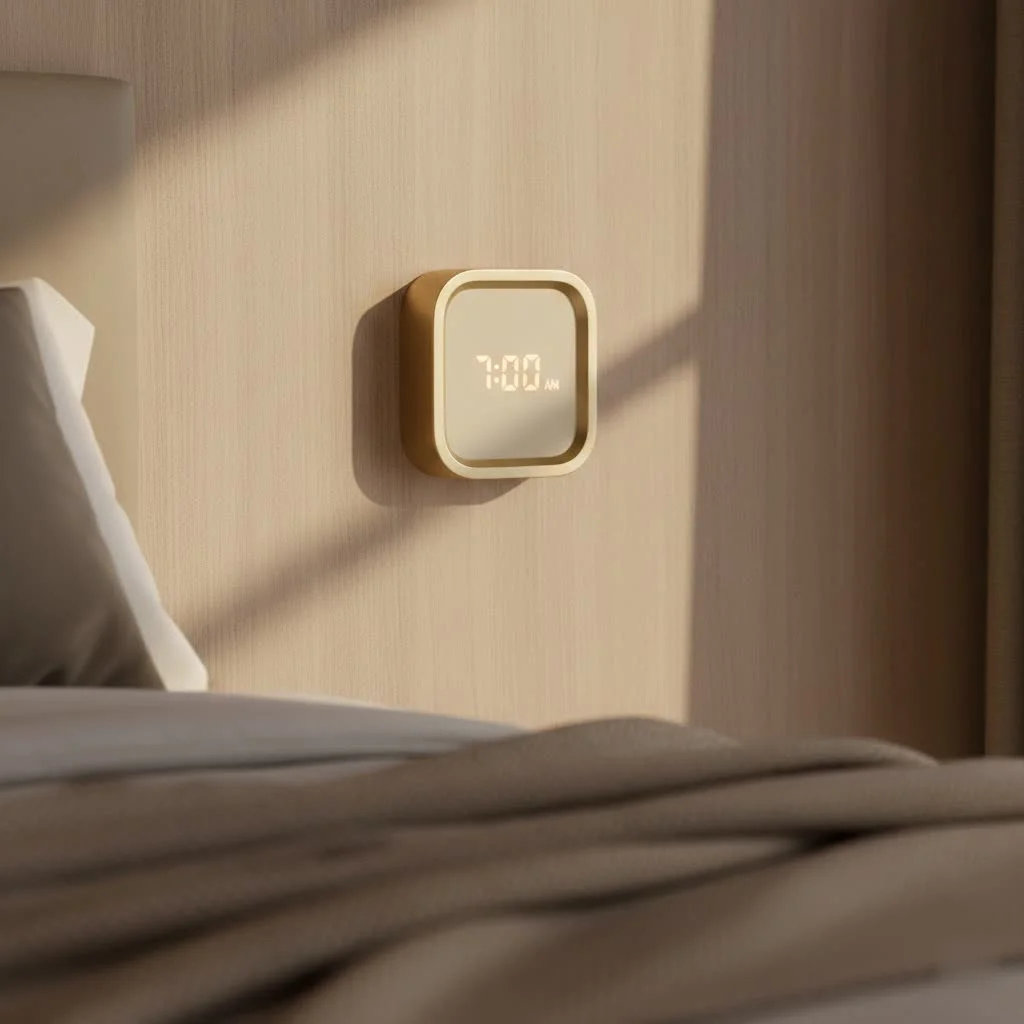 Light alarm clock simulating a sunrise