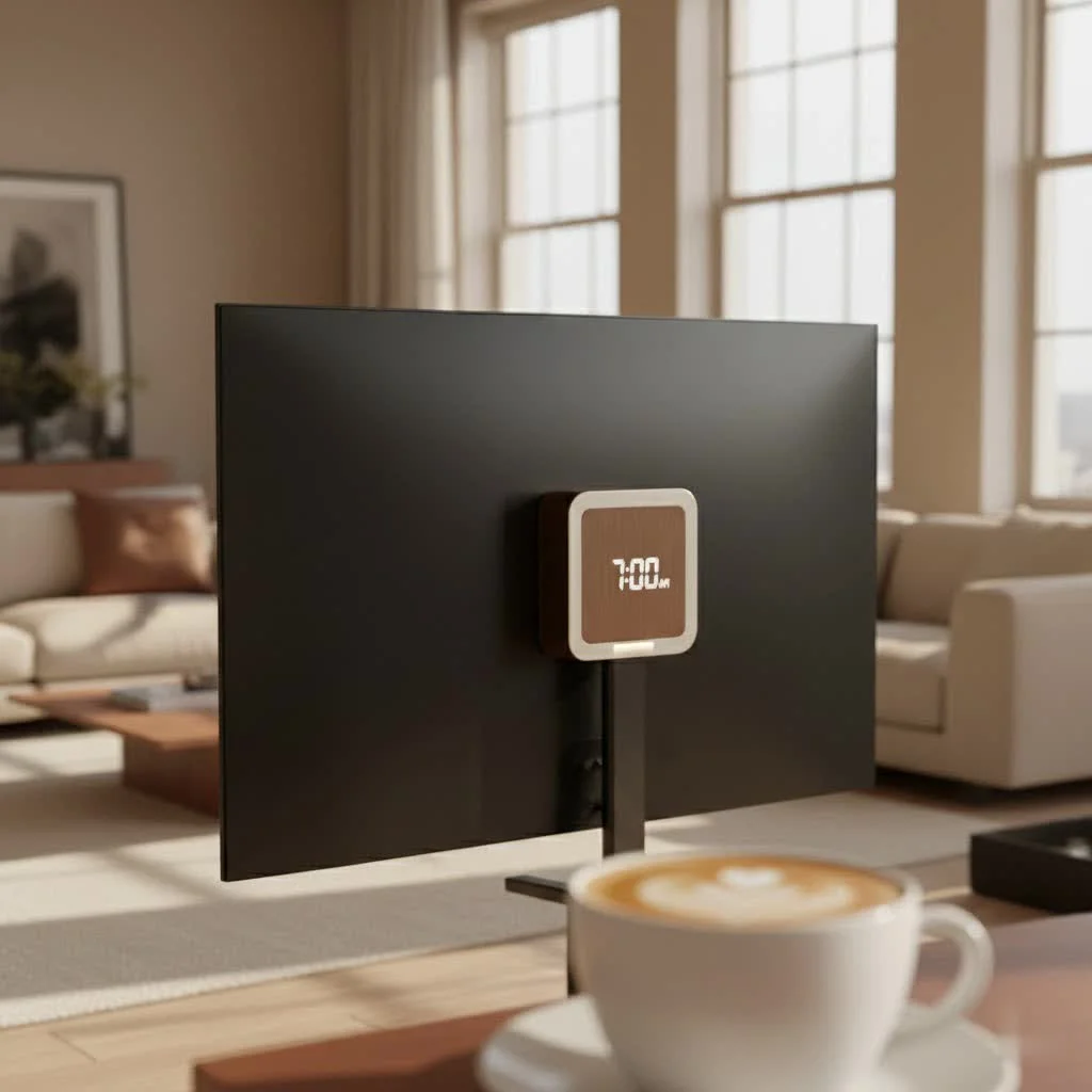 Loud alarm clock with bright display and bed shaker