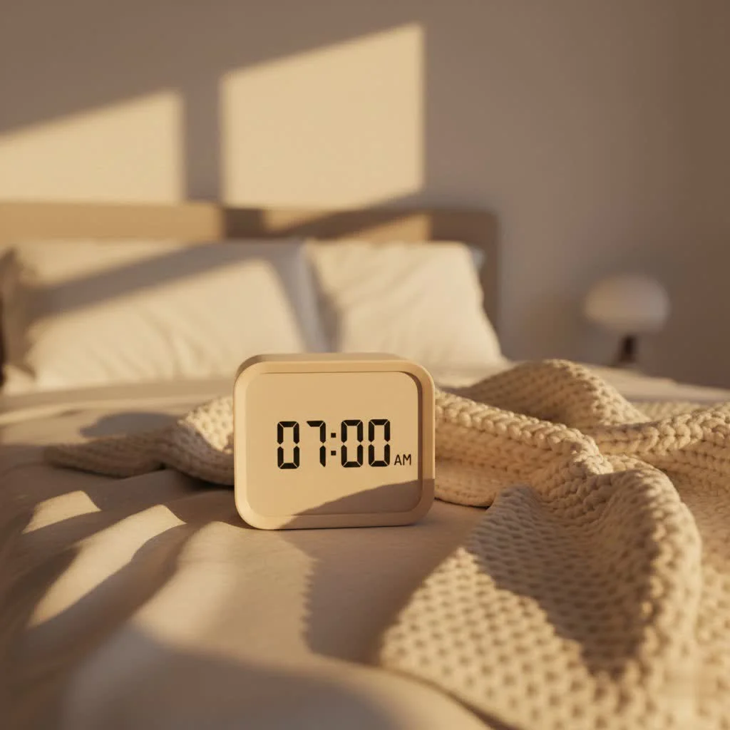 LEGO Stormtrooper alarm clock on a bedside table