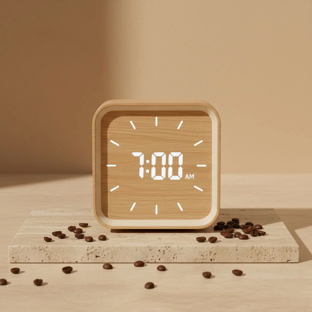Target alarm clock with a gun and bullseye target